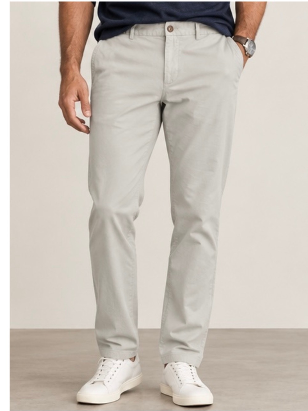 Old Navy Rotation Straight Chino Pants Men’s 32x34 A Stone’s Throw Beige Stretch